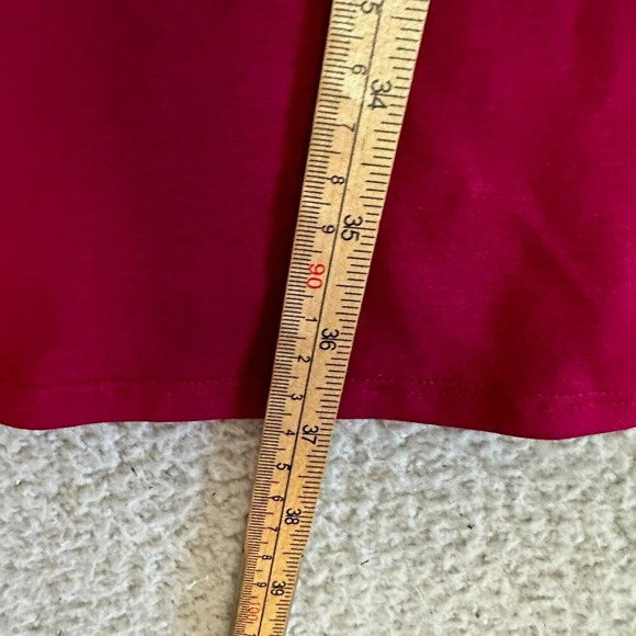 Eileen Fisher Tunic Hibiscus Red Viscose Jersey Mock Neck Caftan - Picture 7 of 16